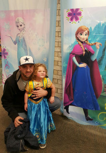Jared Morgan and daughter Molly attended Frozen Night at the library.