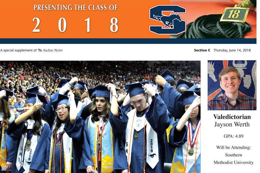 Copies of Sachse High Graduation Section available